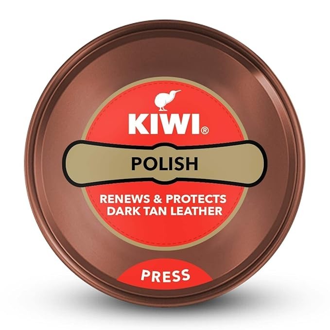 Kiwi Brown Shoe Polish or Dark Tan (40gm) Renews & Protects Leather Shoes Bags