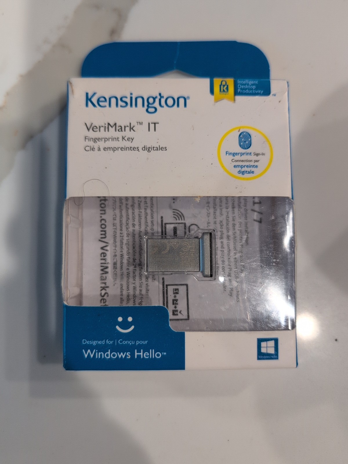 Kensington VeriMark Fingerprint Key Windows Hello USB-A Version