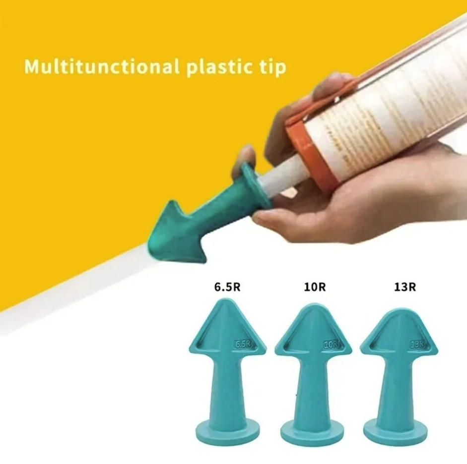 3pcs Silicone Caulking Tool Kit Sealant Nozzle Scraper Set - NEW