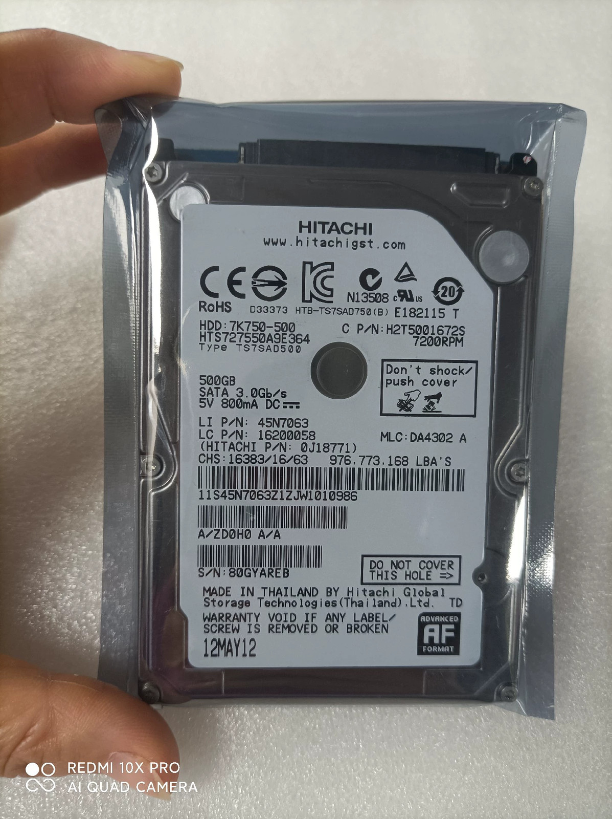 HTS727550A9E364 HGST 500GB 16MB 7200RPM SATA 3.0Gb/s 2.5" Internal Hard Drive