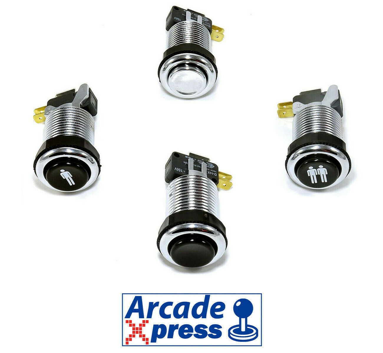 Chrome Arcade Button Industrias Lorenzo IL Concave Pushbutton 28mm Original