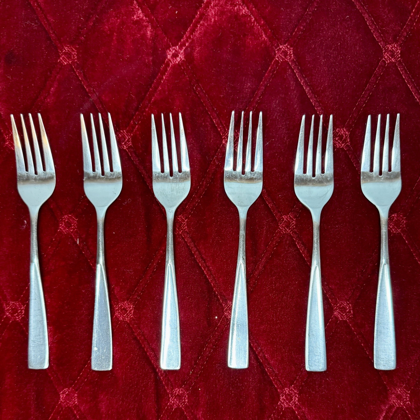 Rogers ALLISON Lot Of 6 Salad Forks Stainless Steel