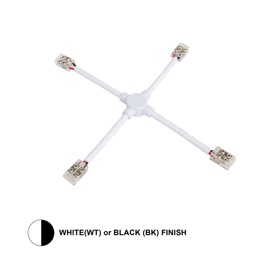 WAC Basics/Gemini 24VDC Flex X Connector, White - T24-BS-X-WT