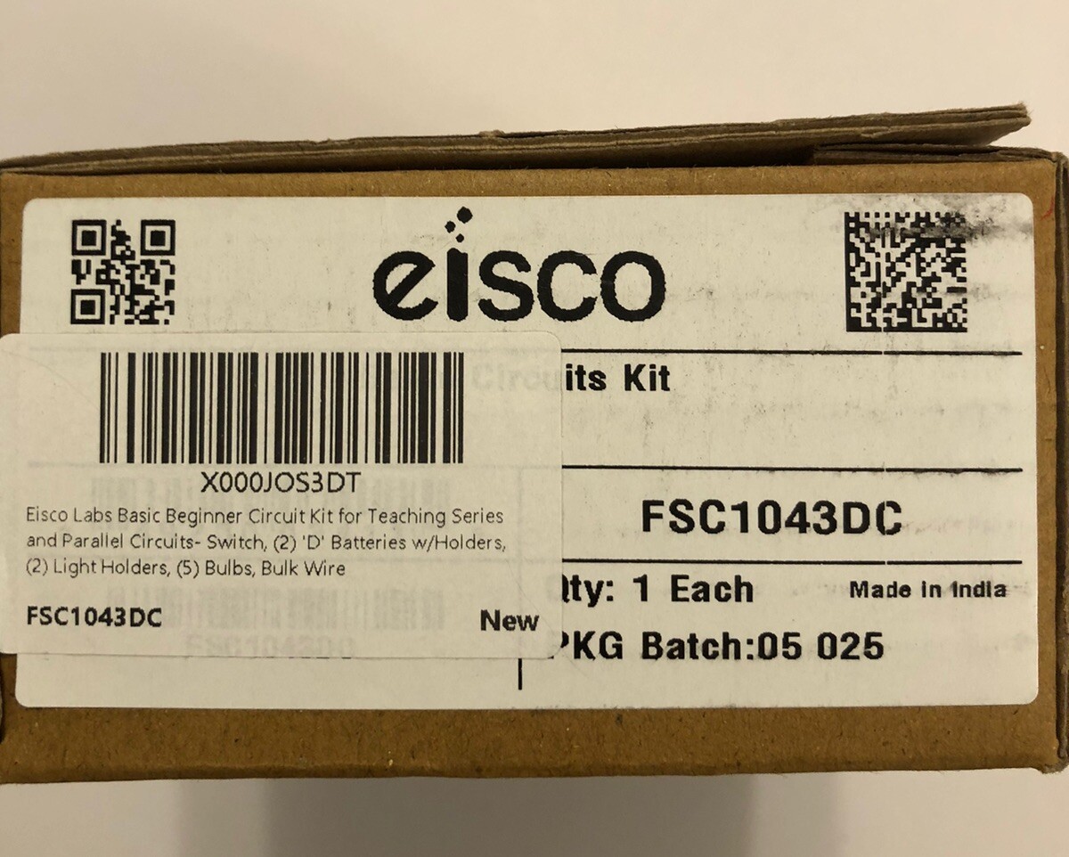 Eisco Labs Basic Beginner Circuit Kit Teaching Series Parallel Circuits Experim.