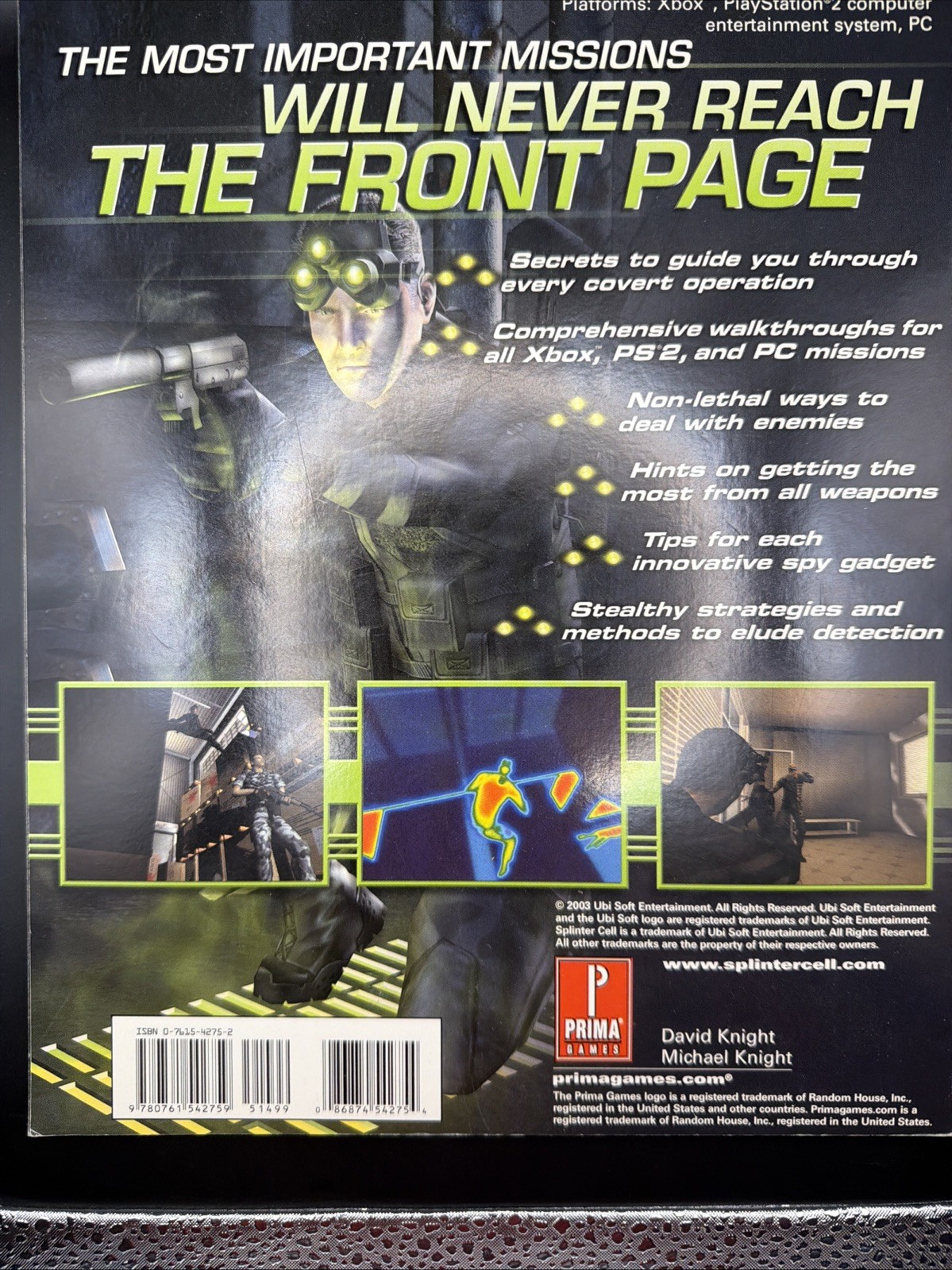 Tom Clancy's Splinter Cell Prima Official Game Guide Paperback