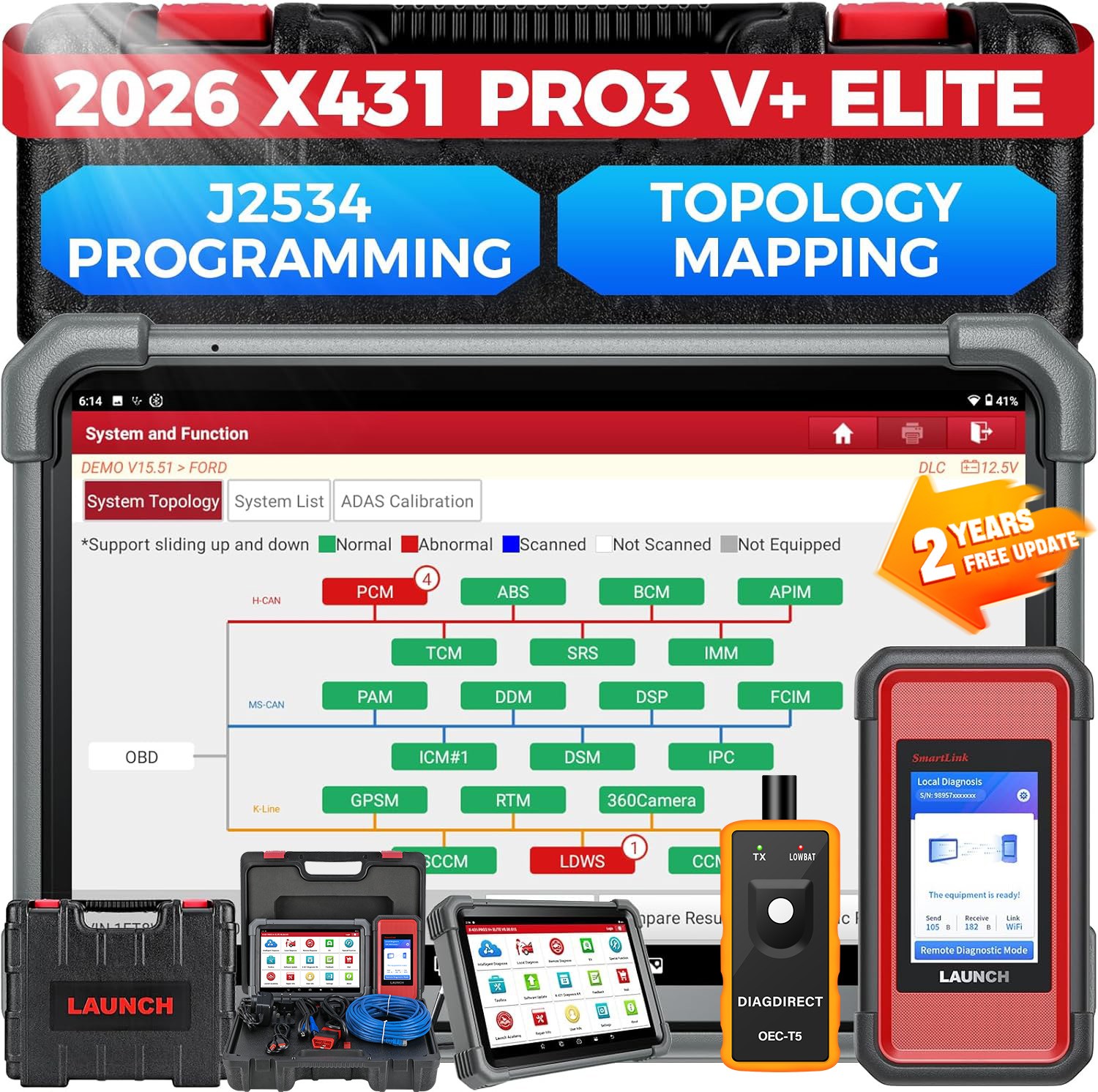 2026 LAUNCH X431 PRO3S V+ ELITE Pro 5 Diagnostic Tool J2534 Programming Coding