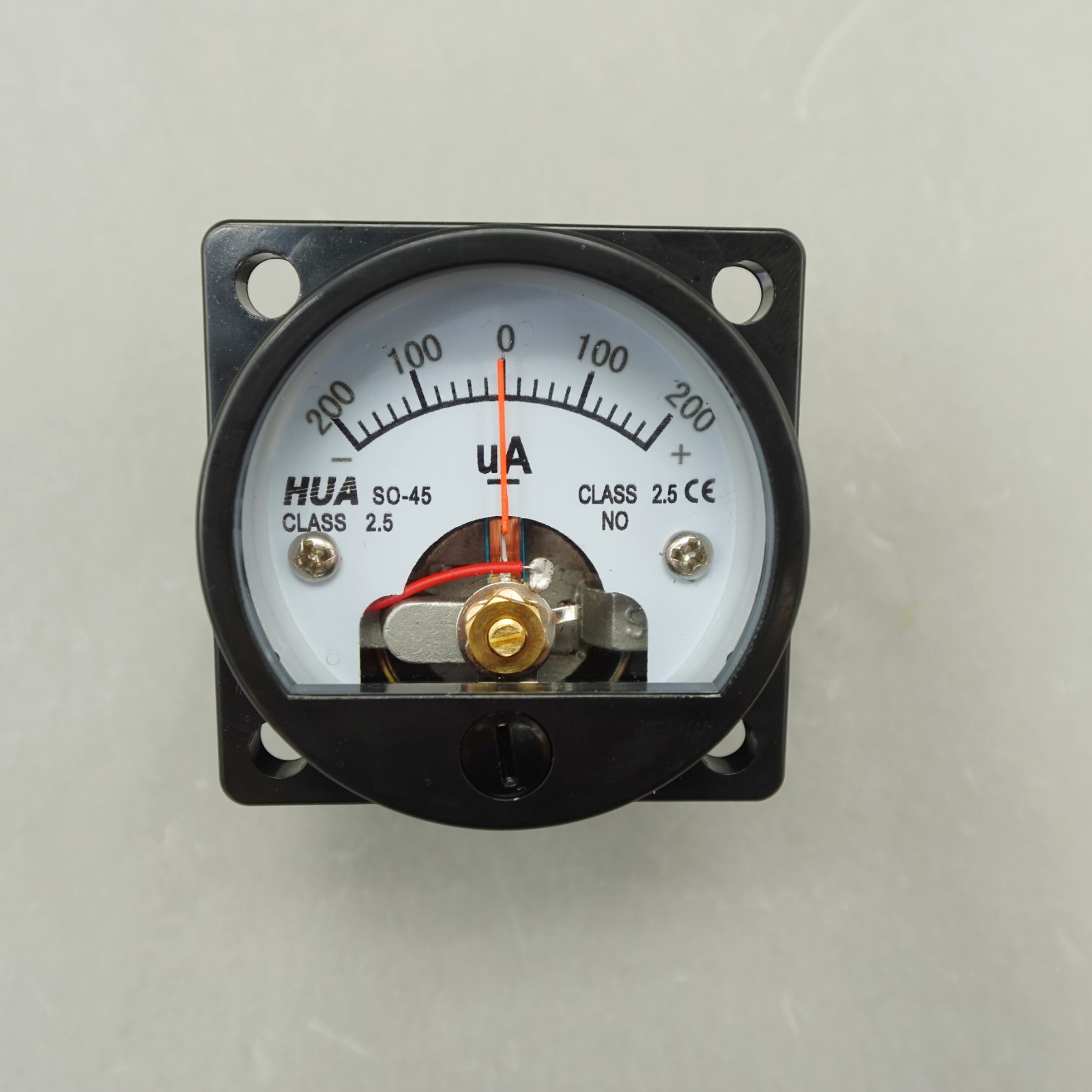 1pc DC Minus Zero Plus -200uA-0+200uA Ammeter Panel AMP Current Meter SO-45