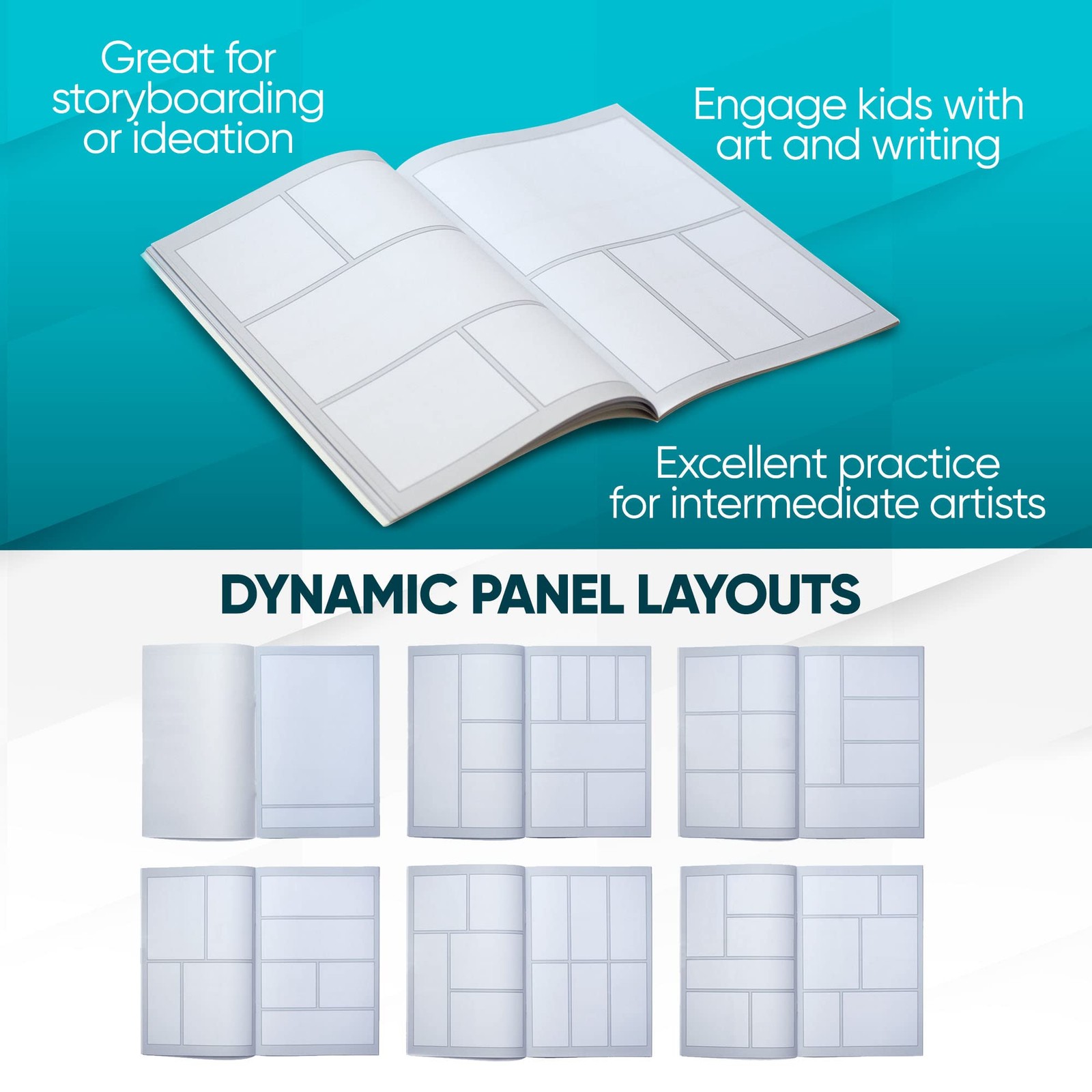 - Blank Comic Book, Draw-It-Yourself Comic Sketch Book with Dynamic Panels, 6...