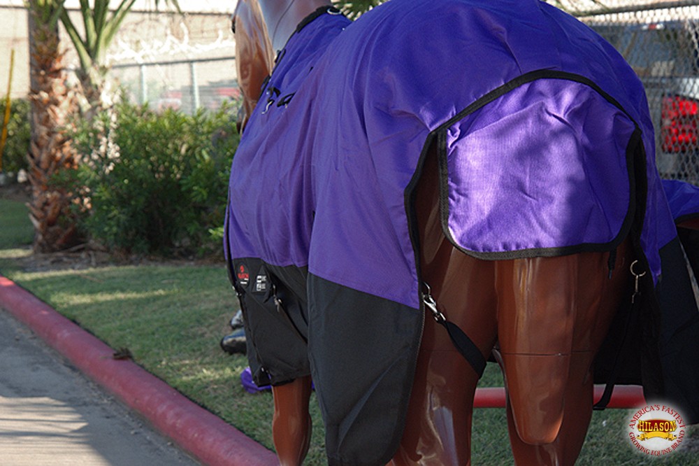 HILASON 1200D Winter Waterproof Poly Horse Turnout Blanket Belly Wrap Purple |