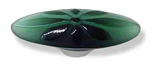 (As-Is) 3-3/4" Betsy Fields Flower Pull Forest Green with Satin Nickel