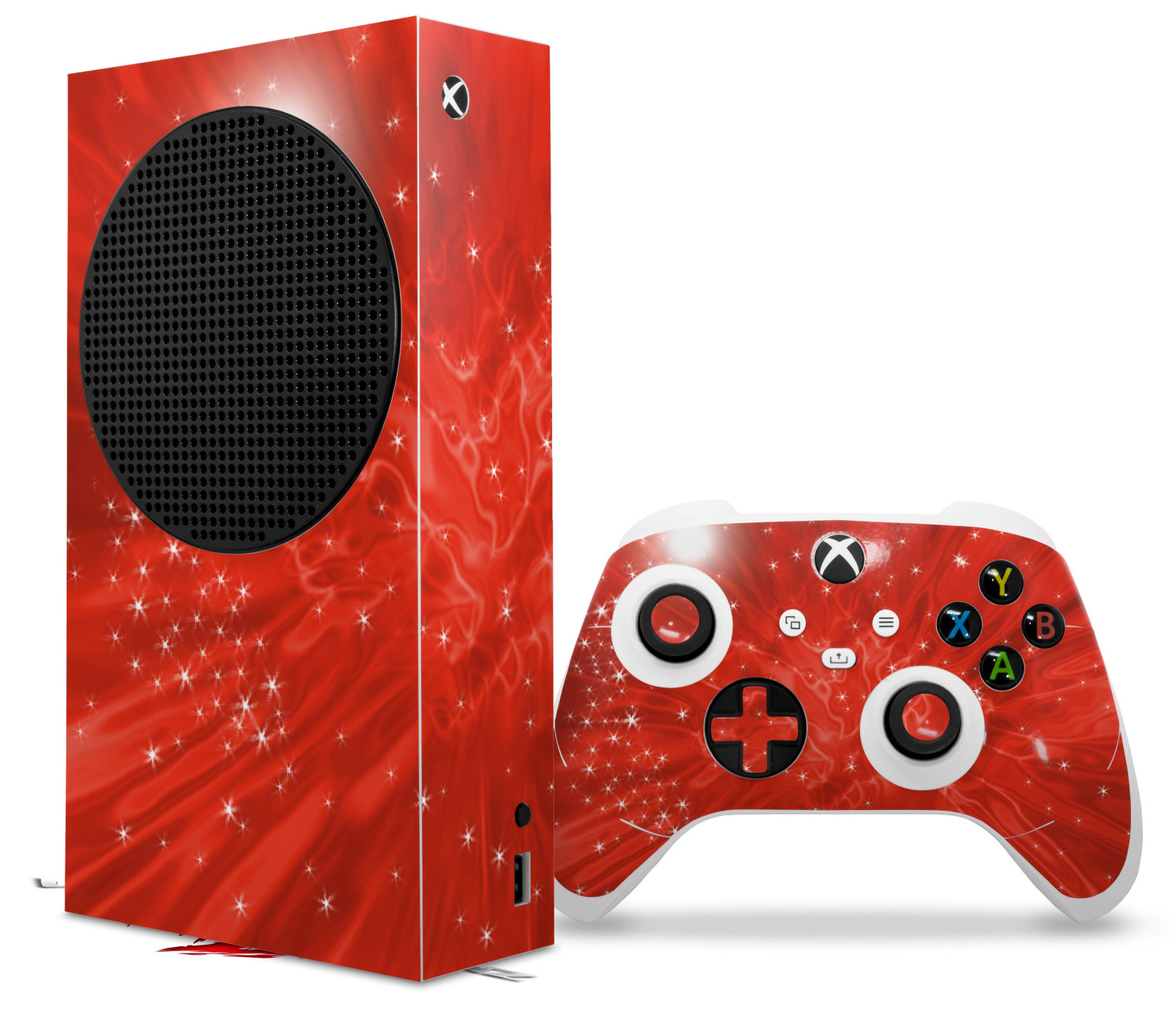 Skin Wrap for XBOX Series S Console Controller Stardust Red