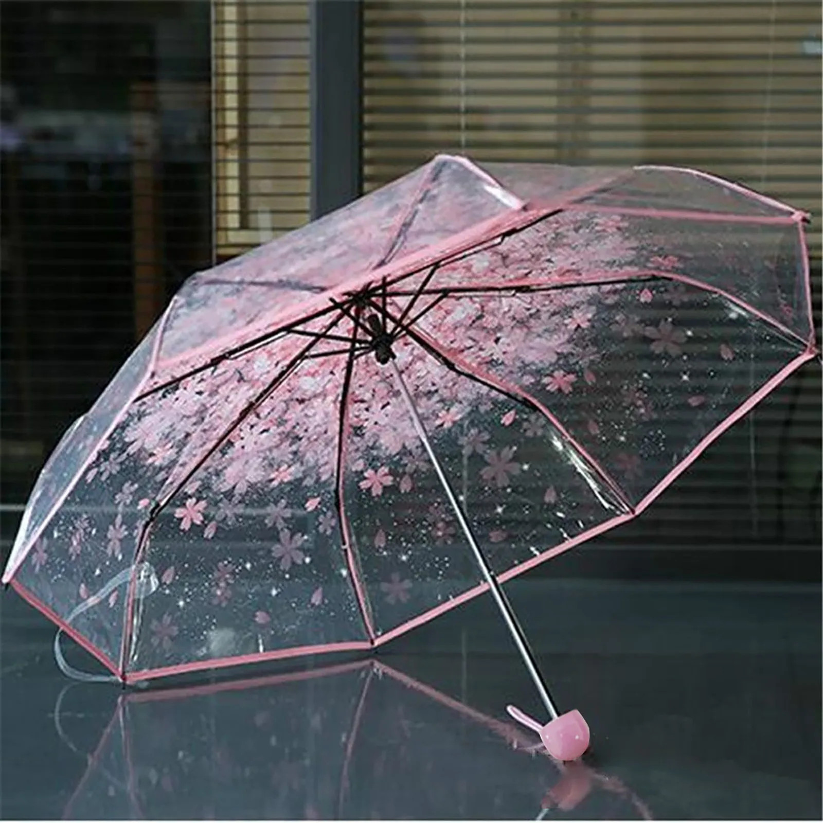 Transparent Clear UmbrellaFolding Cute Korean Mini Fresh Simple Sen Series Trifo