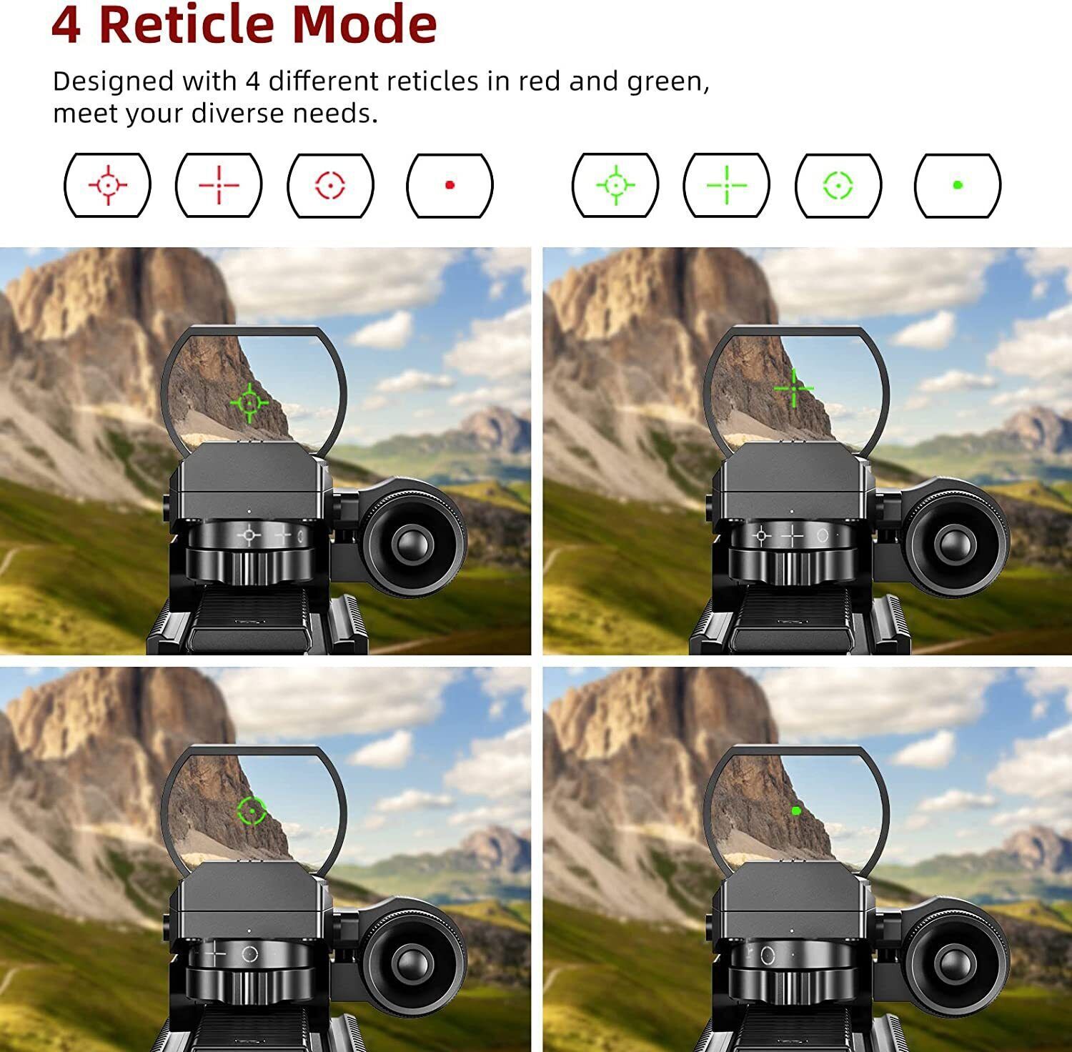 Tactical Mini Red Green Dot Reflex Sight Scope Red/Green Laser Holographic Sight
