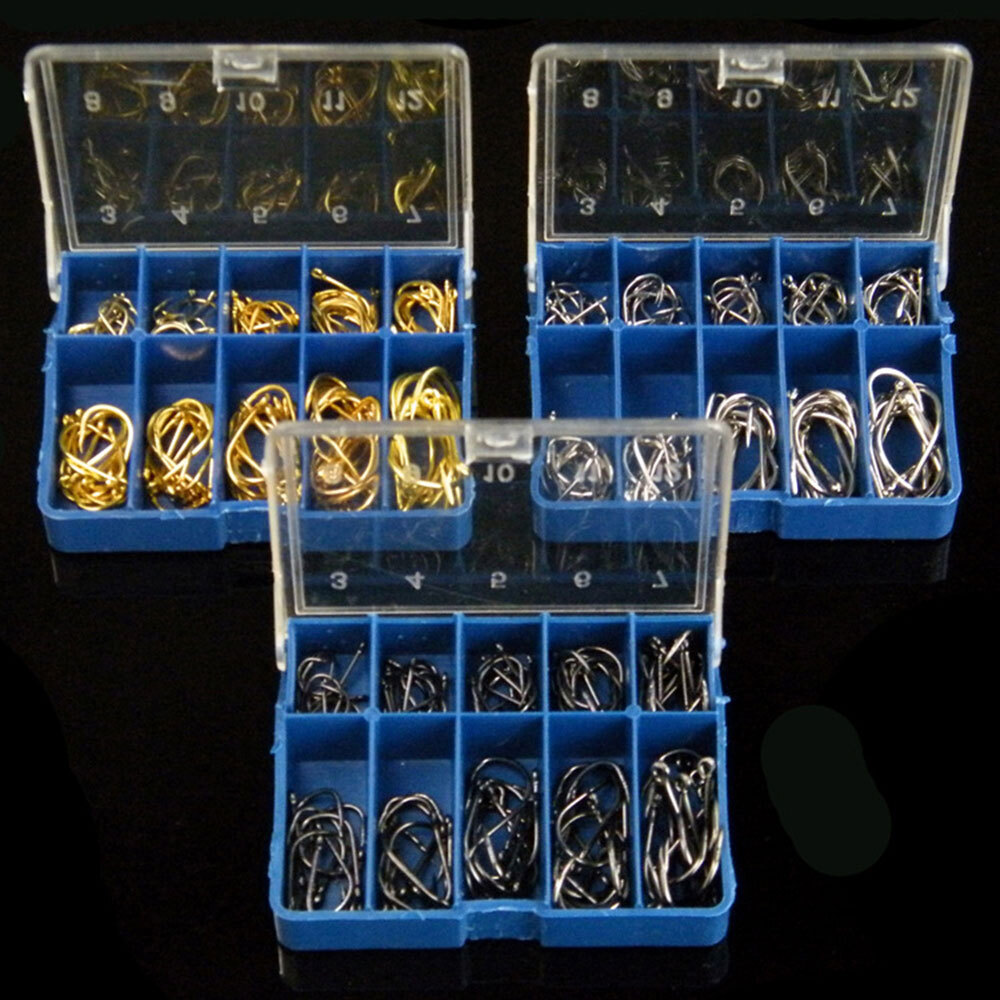 100Pcs/Lot Sharpened Fishing Hook High Carbon Steel Fishing Hooks With Box #