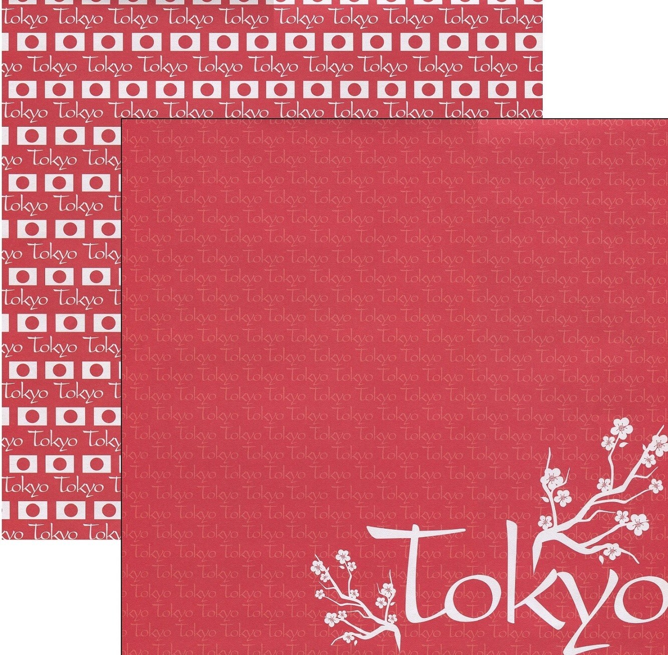 TOKYO JAPAN country 1 sheet Scrapbook Paper double-sided Reminisce PSP067