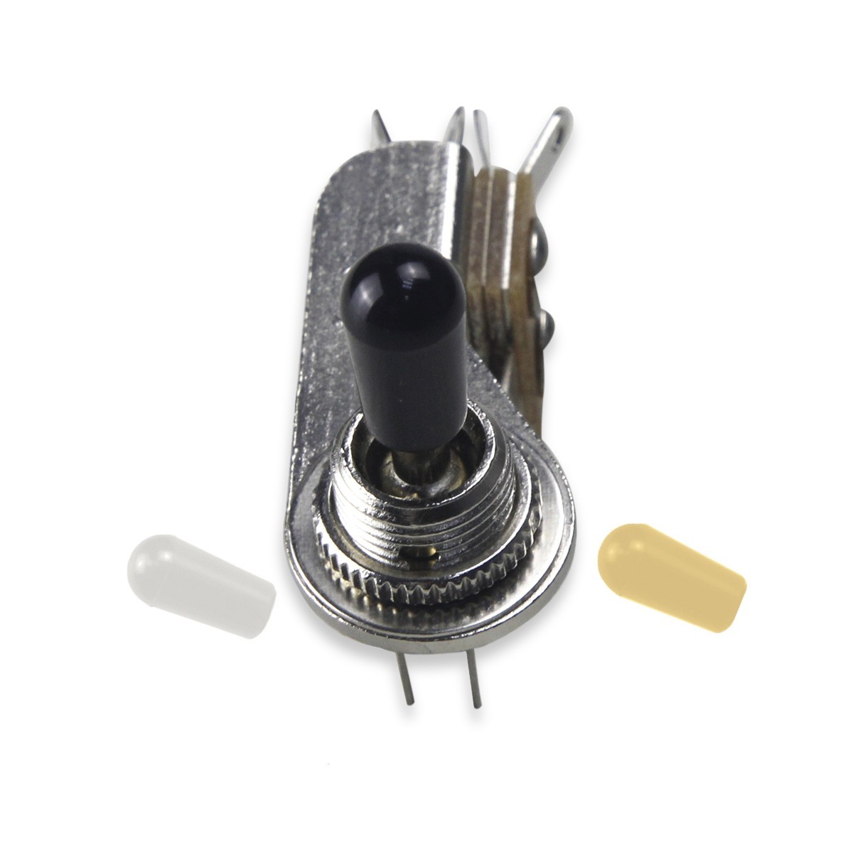 2PCS SG ES L-Type Guitar 3-Way Toggle Switch Right-Angle Nickel with Tip Caps