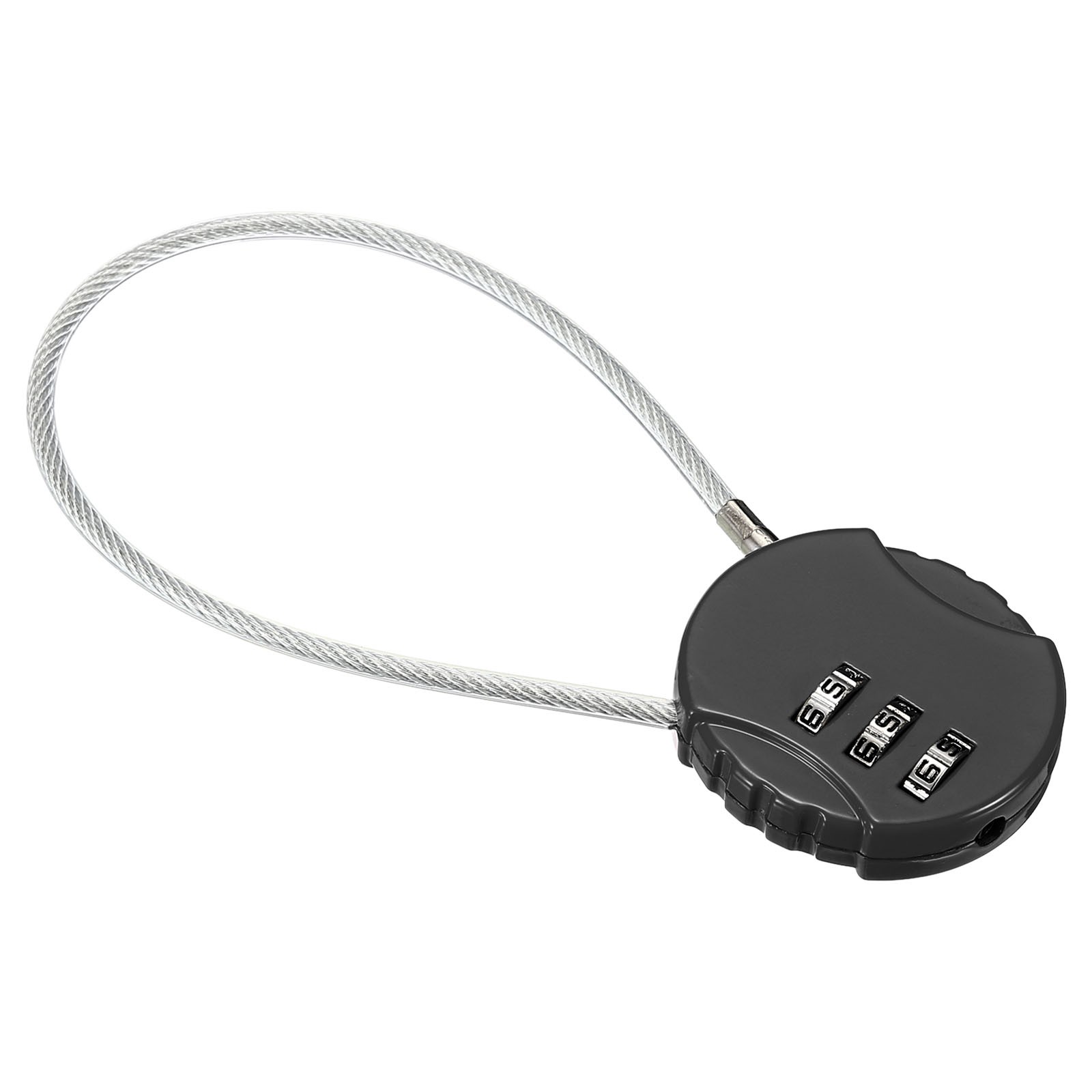 Small Combination Block 7.8", 1pc 3 Digit Luggage Lock, Black