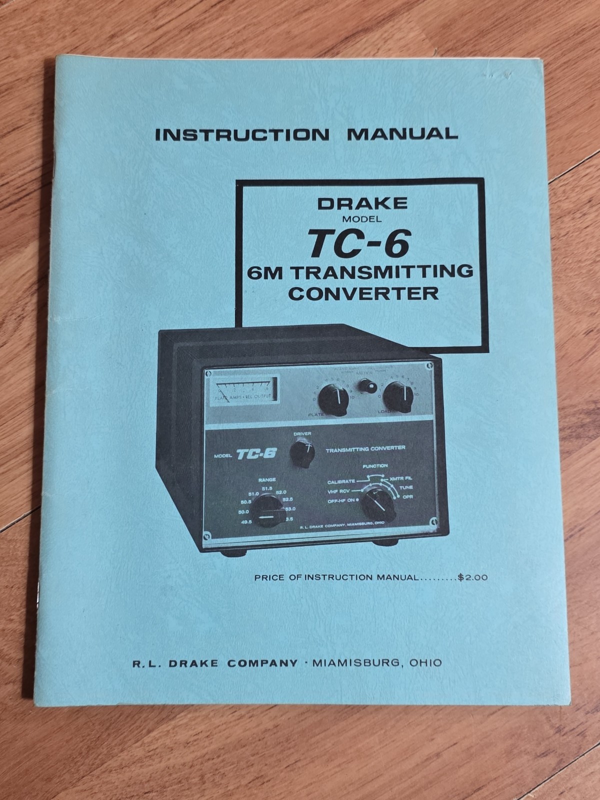 R.L. Drake TC-6 (6M) Transmitting Converter Instruction Manual - Original