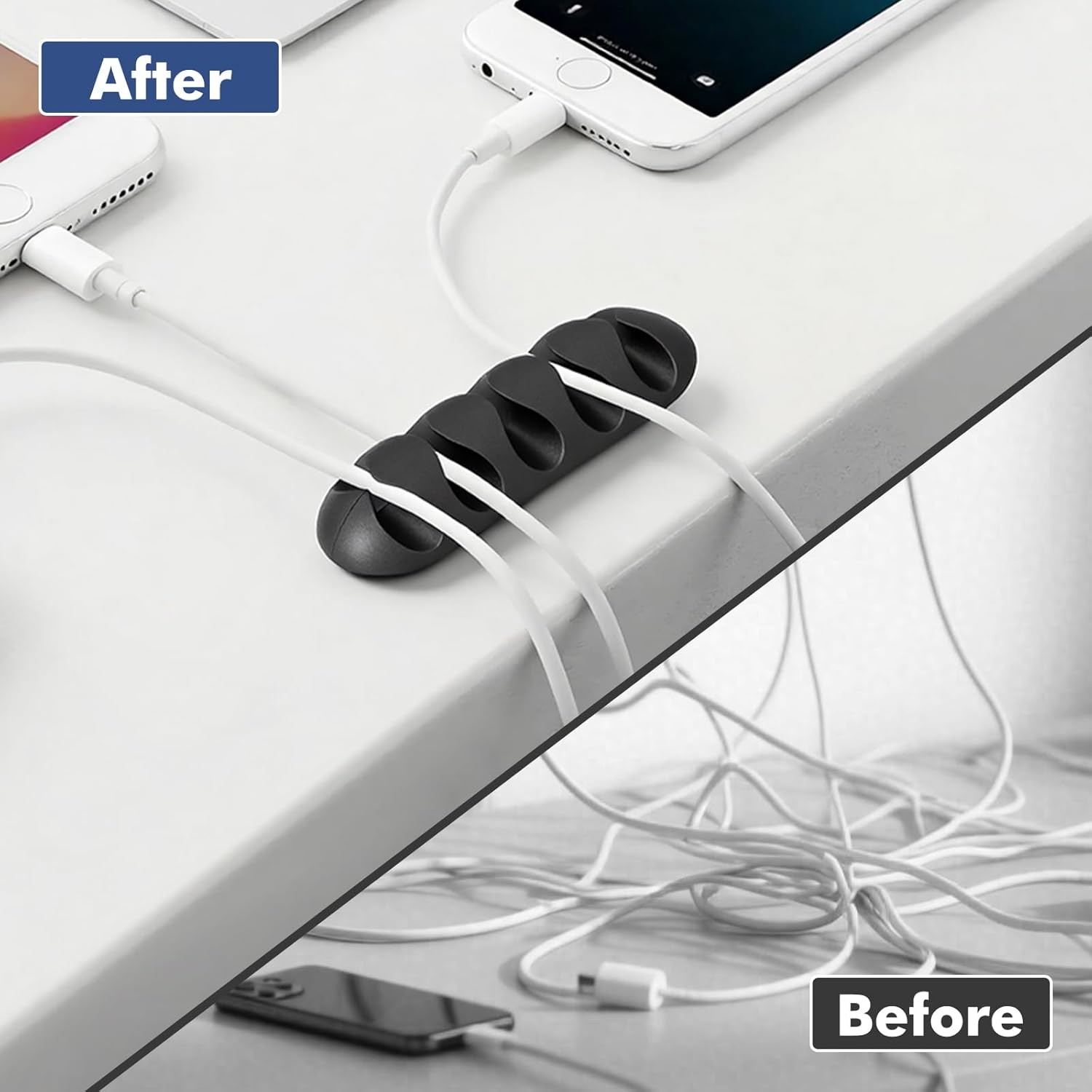 18PCS Black Adhesive Cable Clips Cord Organizer for Wire Management |