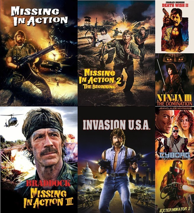 Chuck Norris 4-Film DVD Set: Missing in Action 1-3, Invasion USA + Bonus Movies