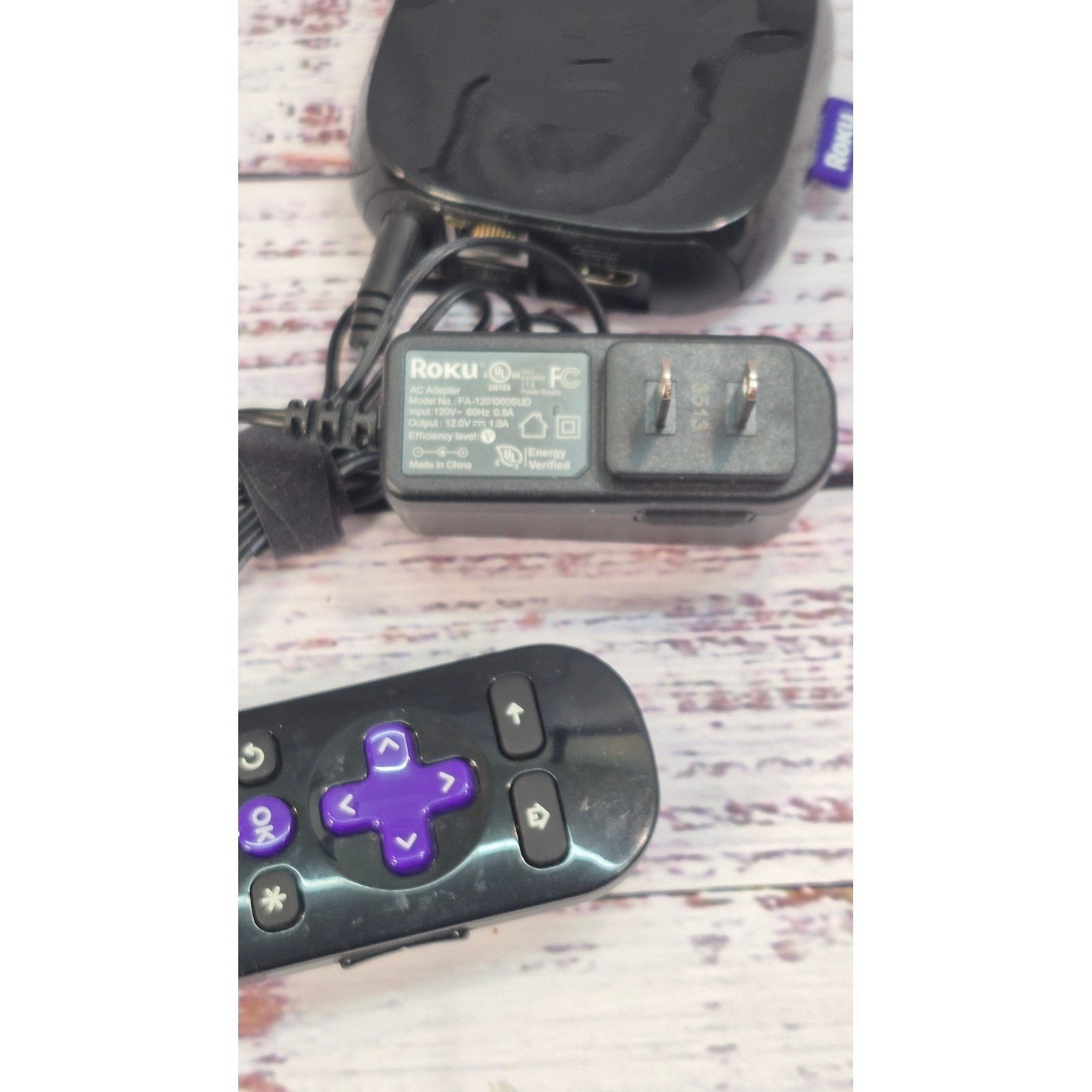 Roku 3rd Generation Streaming Player Model 4200X Remote and Power Adapter Black