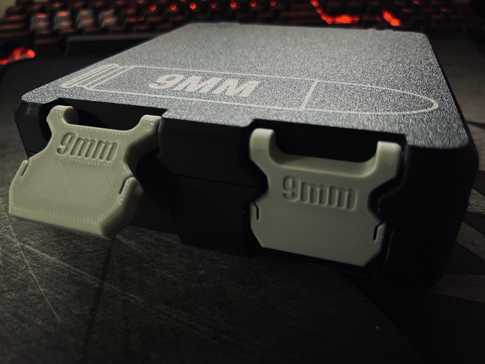 9mm Caliper Ammunition 100 Round Storage 3D Printed Container
