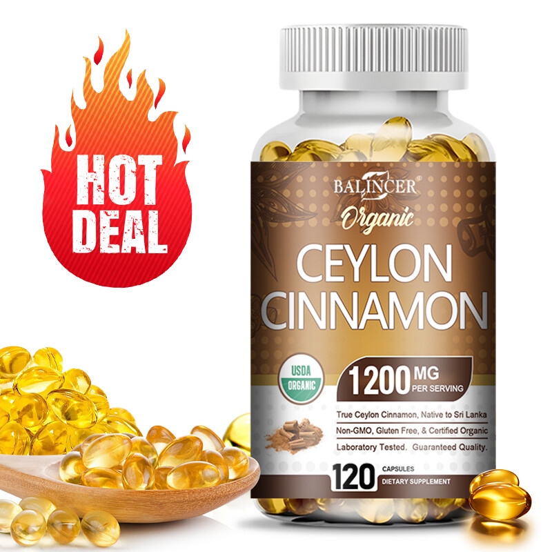 Organic Ceylon Cinnamon 1200 Mg Per Serving -Supports Healthy Blood Sugar Levels