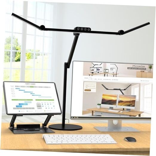 Architect Desk Lamp with Atmosphere Lighting, Adjustable Led Desk Light Black