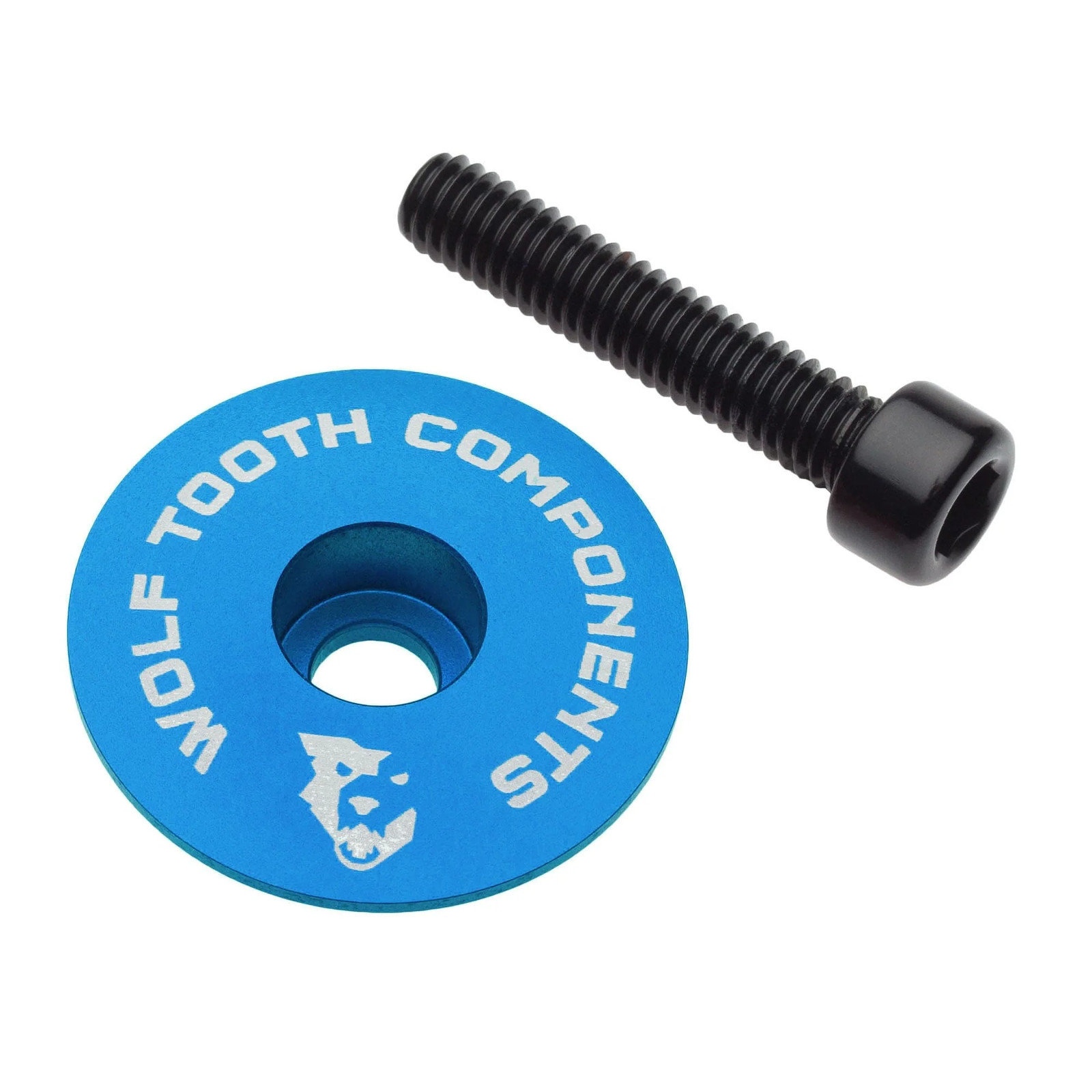 Wolf Tooth Ultralight Stem Cap and Bolt Aluminum Blue