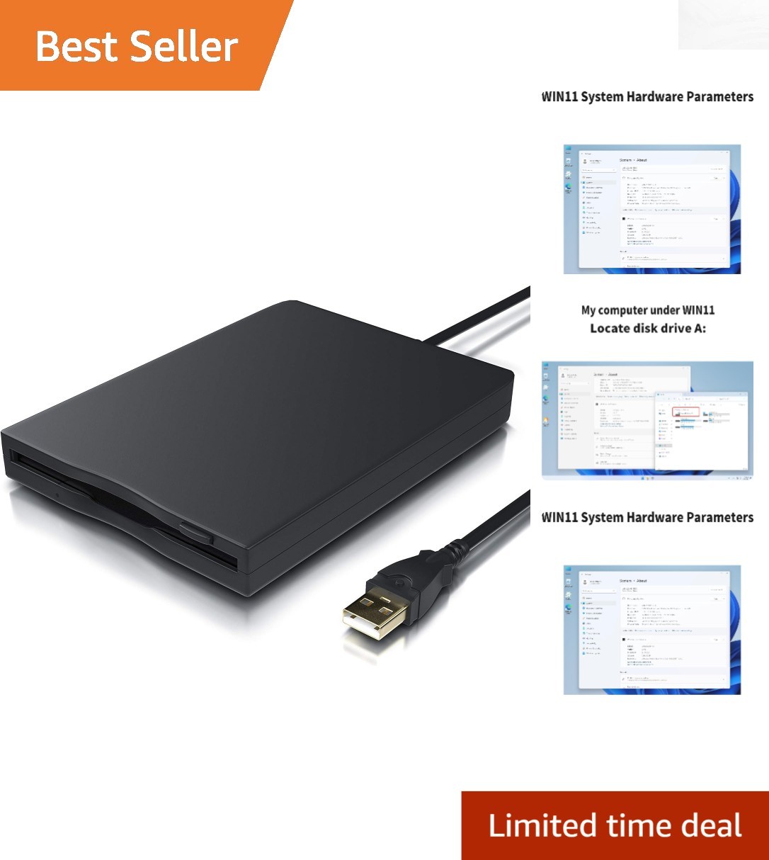 Portable 1.44 MB Floppy Disk Reader - Hassle-Free Access to Nostalgic Files