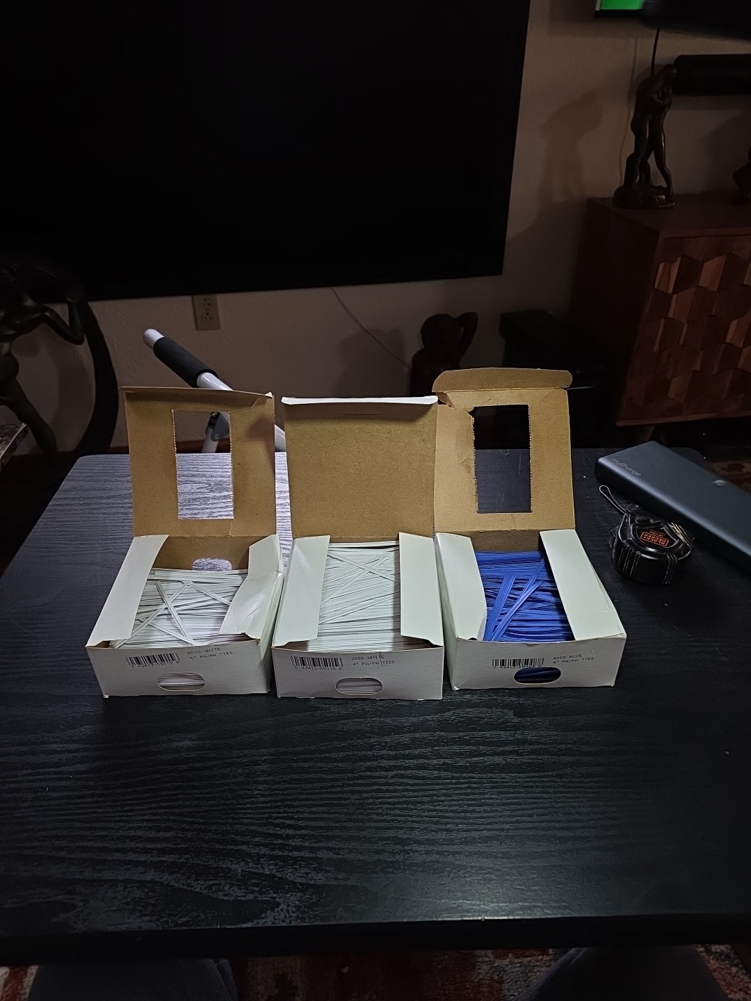 Around 4500 Pcs Paper Twist Ties 4 Inches Bread Ties Blue & White