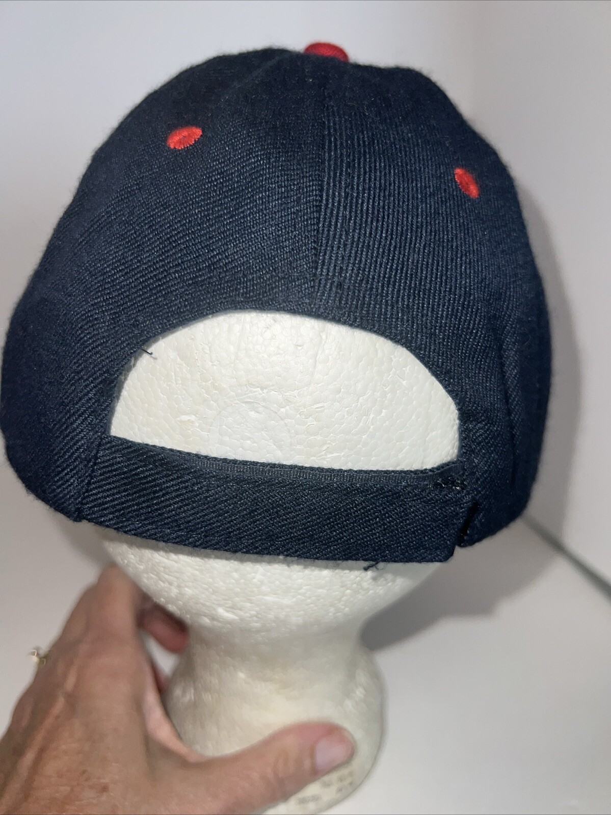 Cooperstown Dreams Park Red Bill Navy Hat Cap w Embroidered Patch Hook Loop