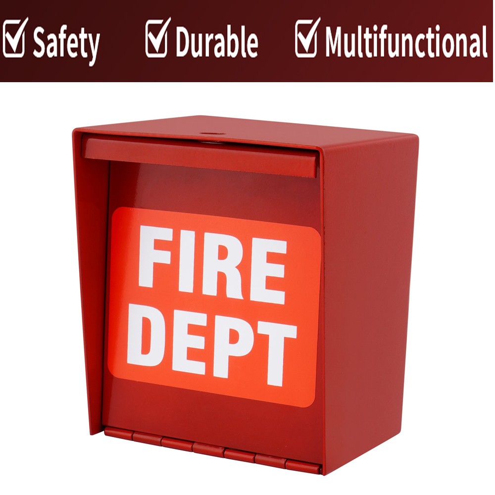 Fire Department Box With Lock Hole Red Heavy Duty Steel ‎Wall Mount Quick Safety