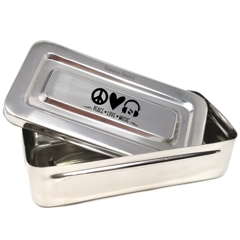 Stylish Music Themed Stainless Steel Keepsake Box – Gift for Music Enthusiasts