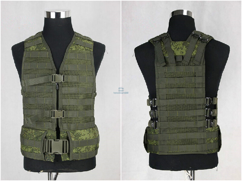 Russian A Set 6SH117 Combat Gear Army Replica Tactical Vest Molle with Bag In US