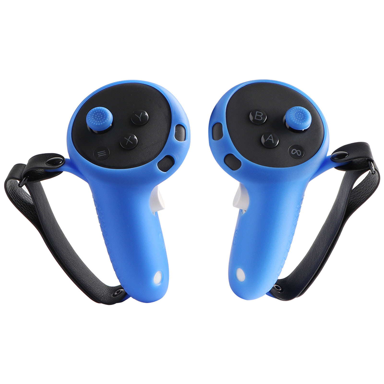 For Quest 3 VR Silicone Handle Grip Cover Controller Case Sleeve Hand Strap Set