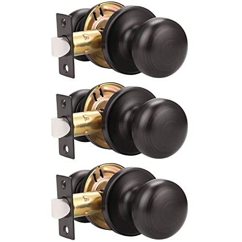 Pack Passage Door Knobs Interior Oil Rubbed Passage Door Knob(Keyless) 3