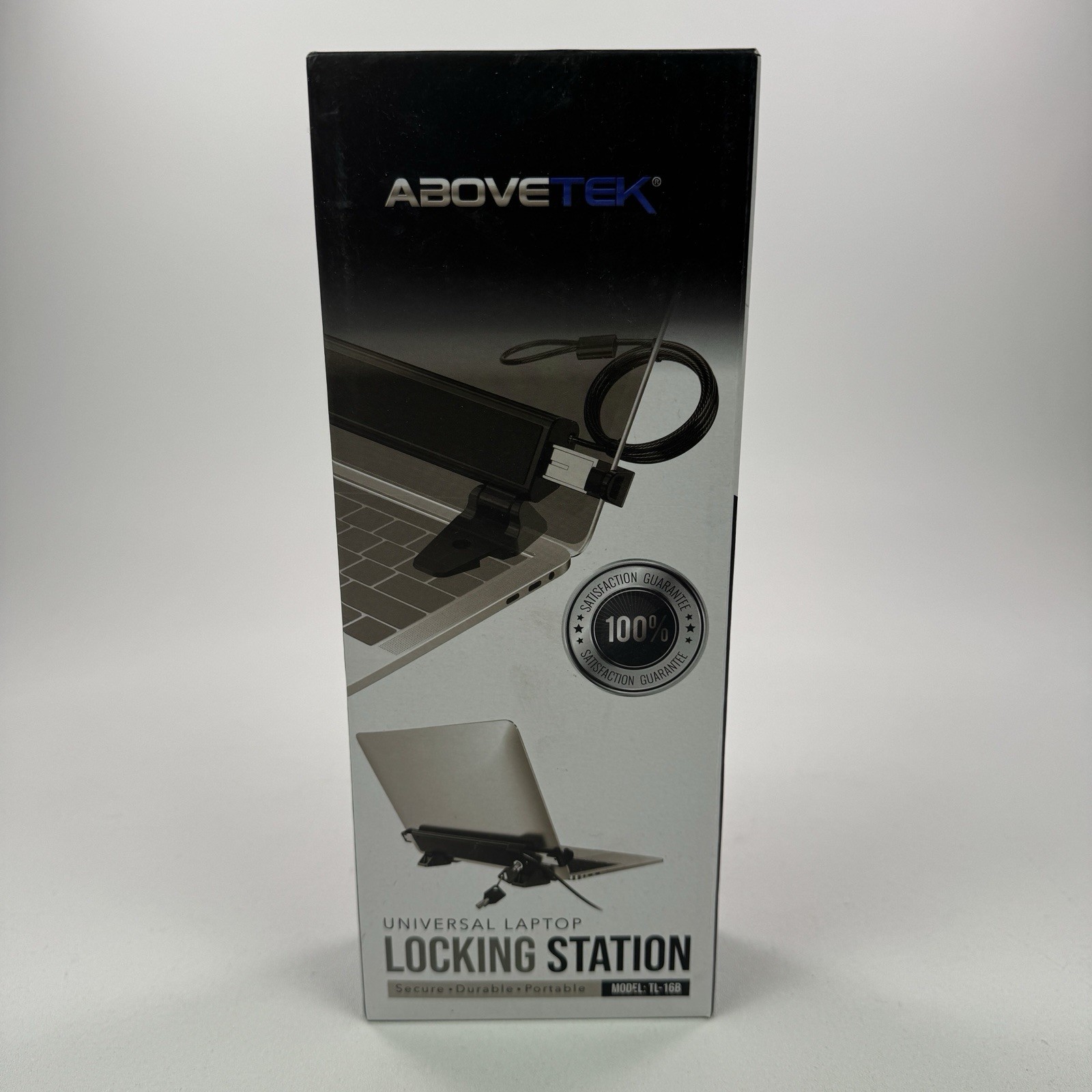 AboveTEK MacBook & Surface Laptop Locking Station with Combo Lock Cable