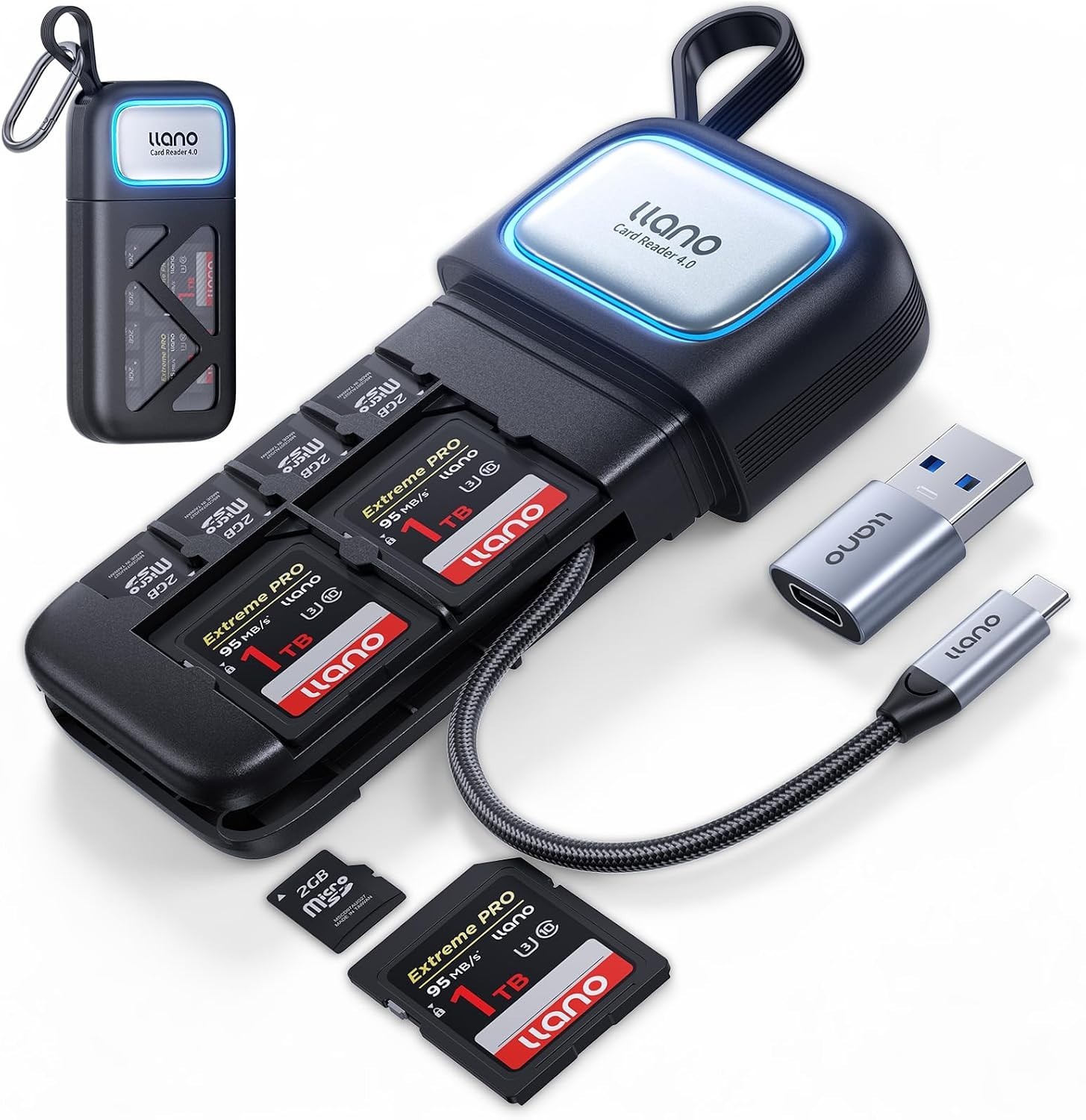 High Speed 2-in-1 Card Reader Case, USB 3.2 Gen1