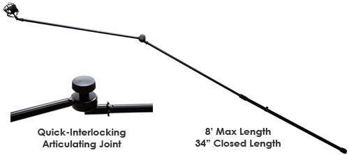 ProAm USA 8 Foot Boom Pole and Shock Mount Package