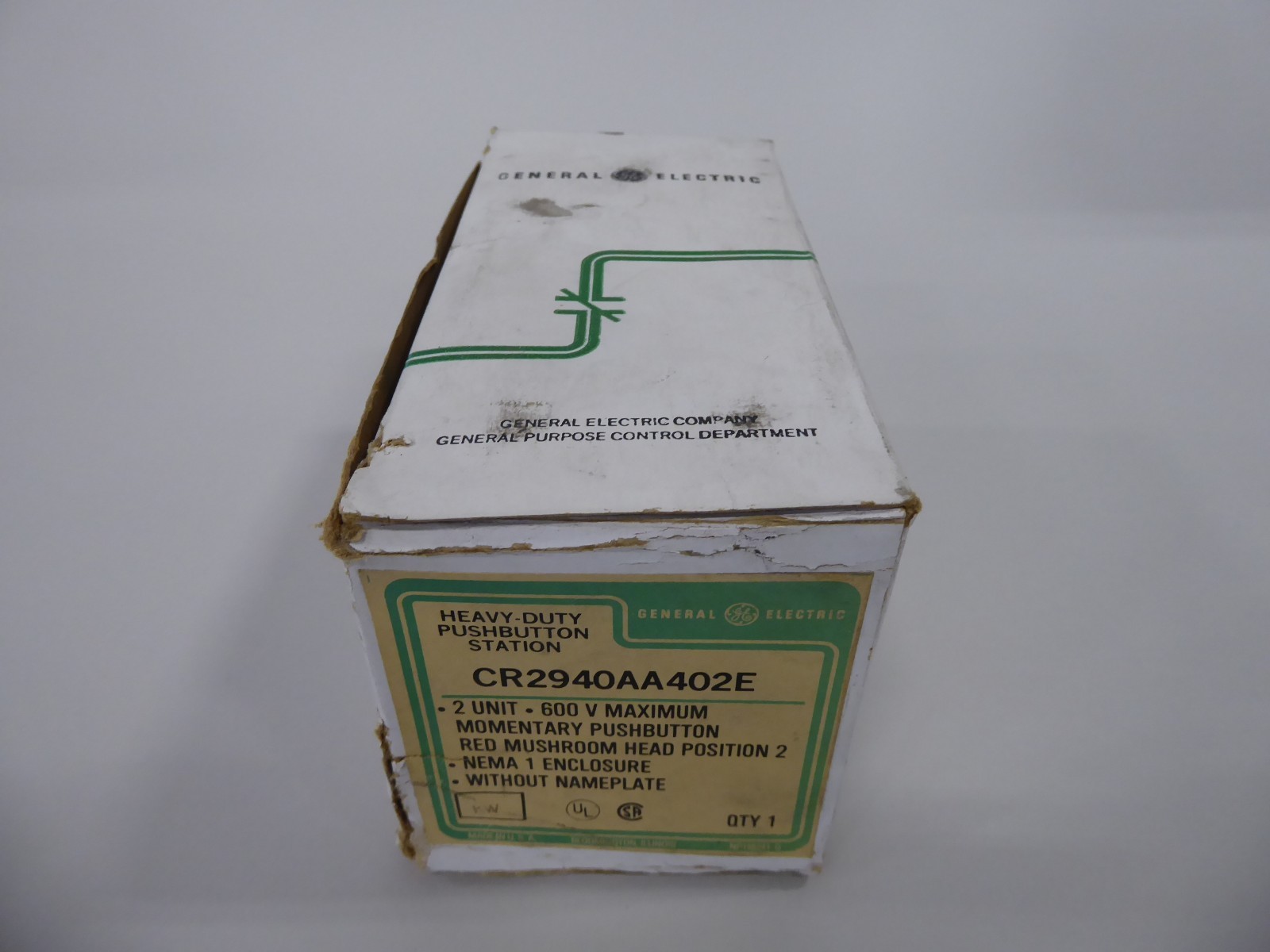 GE CR2940AA402E Push Button Station 600V max Dual Unit 2 Position