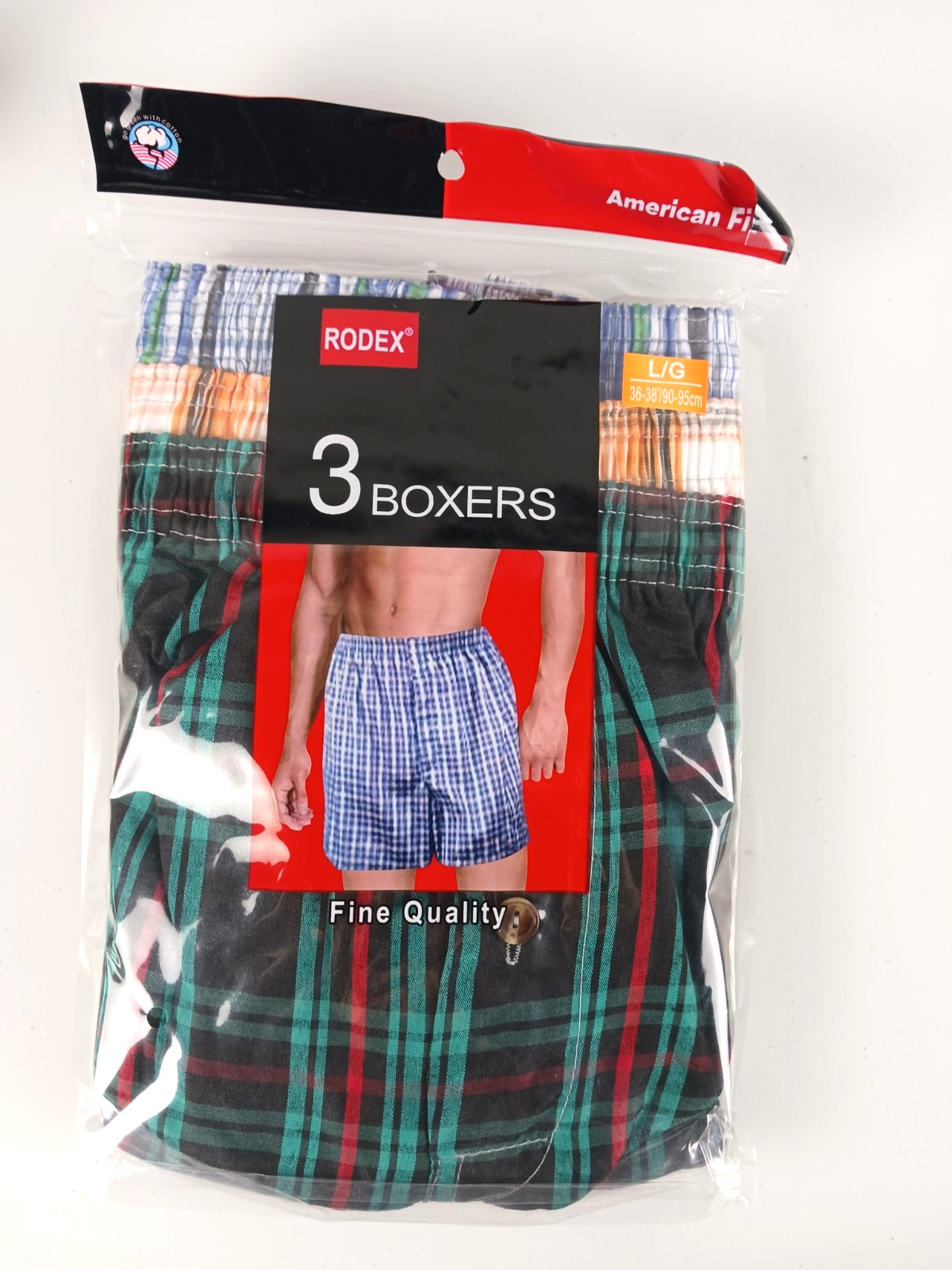 3 - pack Men's Plaid Shorts Assorted Cotton Boxers Trunks Underwear