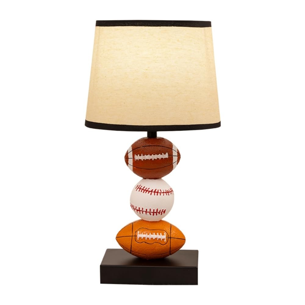 Rugby Football & Baseball Table Lamp for Kid's Room, Cute Sports Design Shade