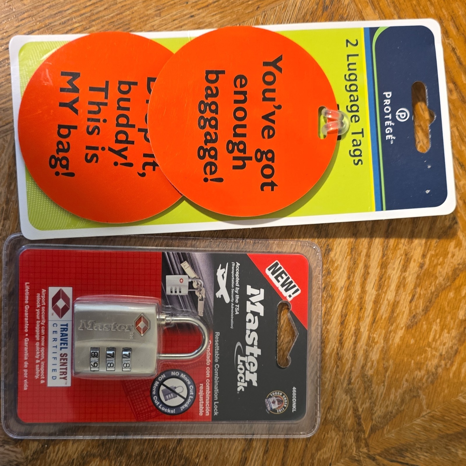 Master Lock 4680DNUKL TSA Approved Resettable Combination Padlock + 2 Tags