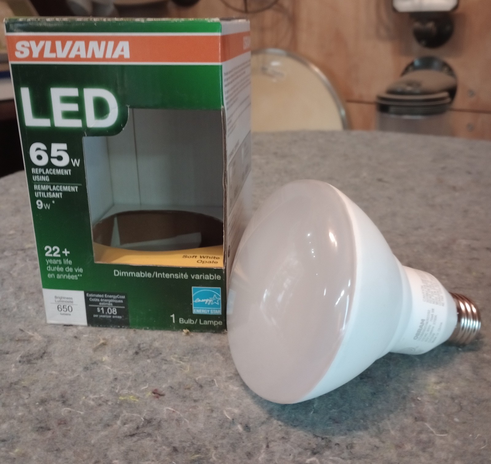 SYLVANIA LED BR30 65W/9W  9BR30/DIM/827/G2/RP DIMMABLE (6 PACK)