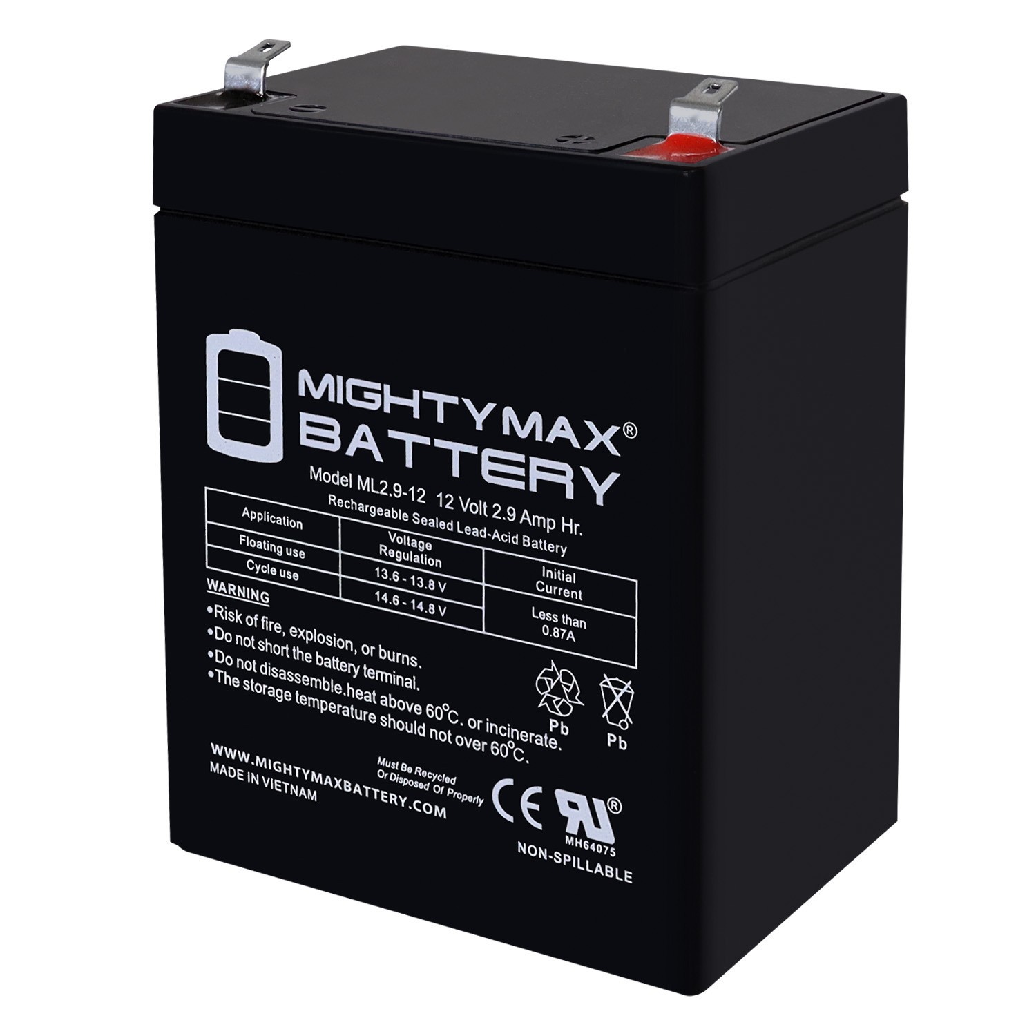 Mighty Max 12V 2.9AH F1 SLA Replaces ION Audio Game Day IPA80 Portable Speaker