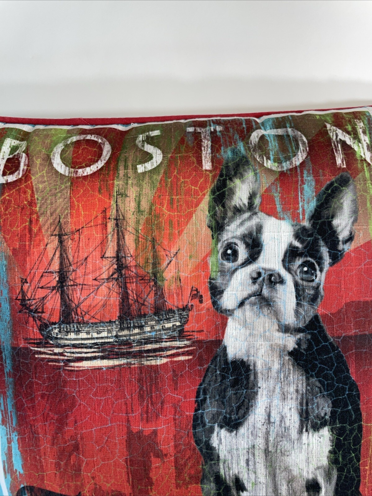 2 Boston Terrior Throw Pillows Robert McClintock Patrick O'Brien 17"