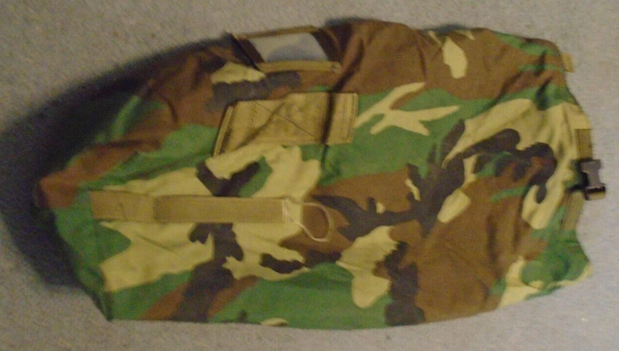 US Military Woodland Camo Gear Stuff Sack Acceptable Damage See Description