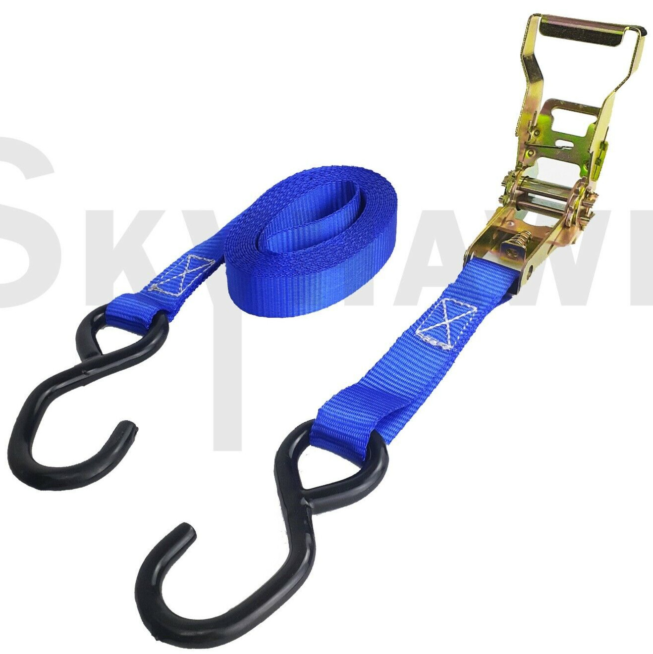 1" x 15' Ratchet Tie Down Auto Motorcycle Haul Pickup Strap 2000 Lbs Load