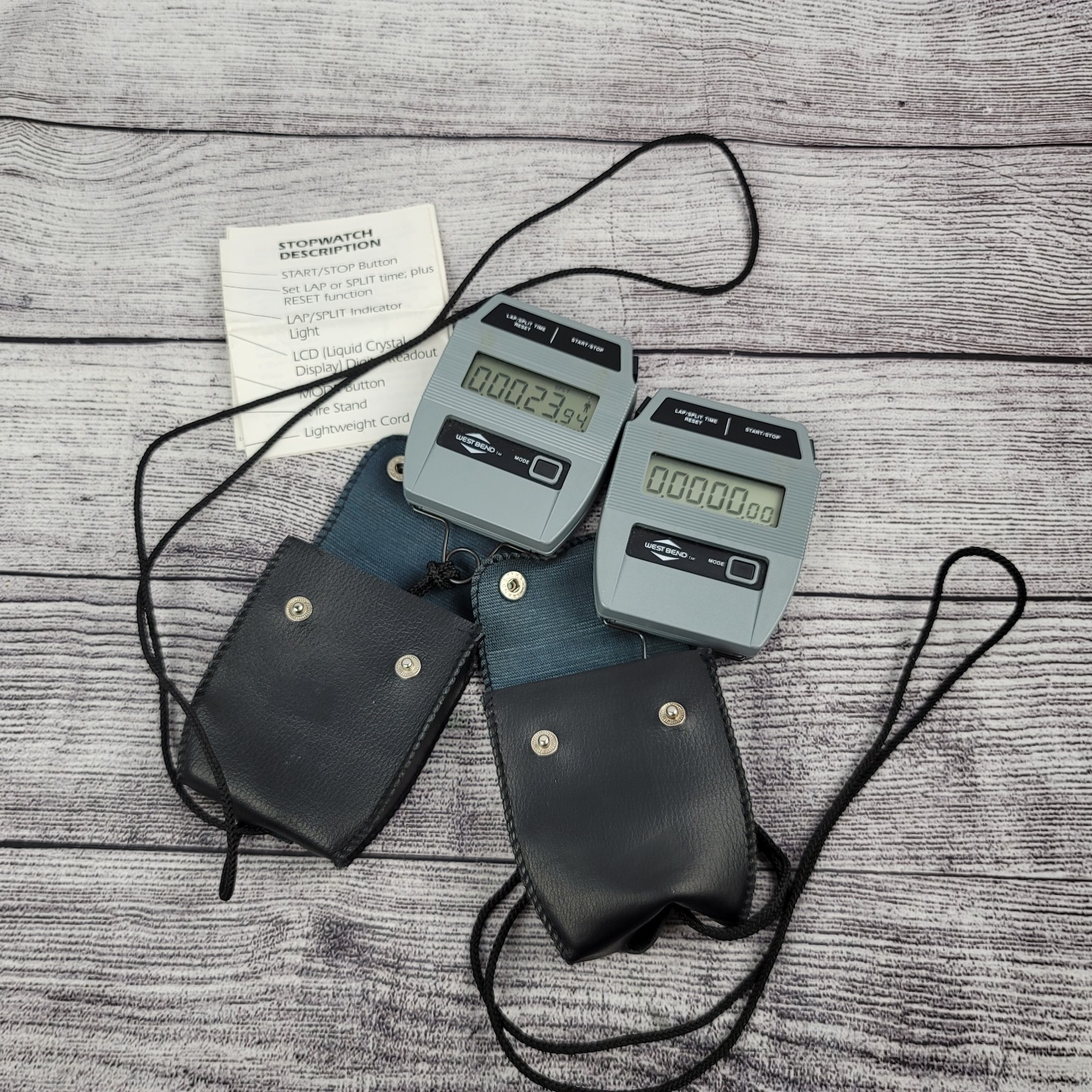 2x Vintage WEST BEND Electronic Stopwatch Sports Model 40100 Timer RARE